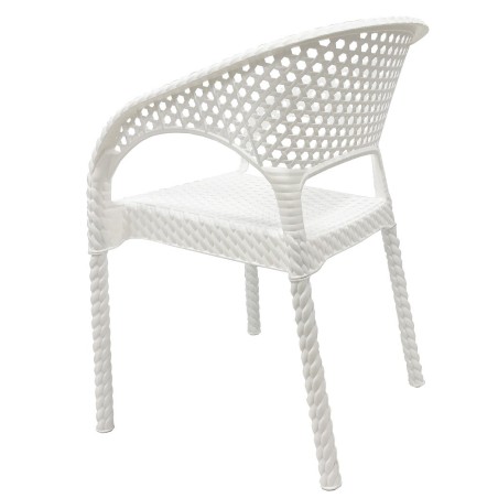 Sillón CALVIN, apilable, polipropileno blanco-0