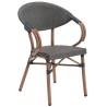 Sillón NERJA, apilable, aluminio, teslin marrón