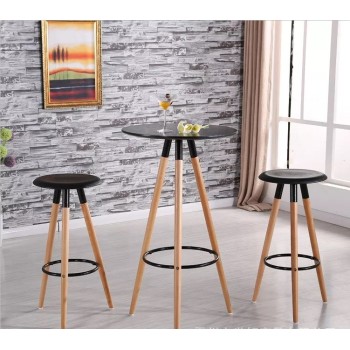 Taburete OTILIO NEW, madera, polipropileno negro 2