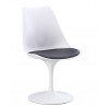 TUL MT chair, metal, white polypropylene, black cushion