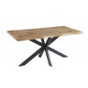 TOLEDO 150 dining table, black metal, light walnut DM table top, 150x90 cms