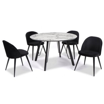 Mesa BIAGIO, metal, tapa DM imitación mármol, 120 cms de diámetro 2