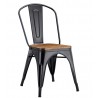 TOL EK WOOD chair, steel, black, wooden seat