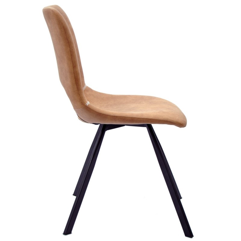 Silla ANTIBES NEW, metal, similpiel marrón claro-0