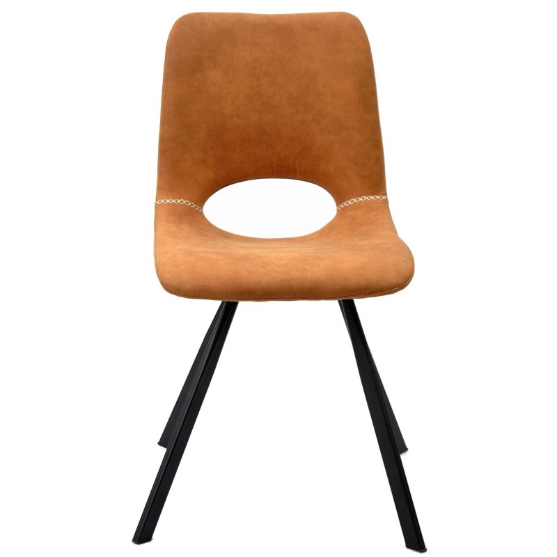 Silla ANTIBES NEW, metal, similpiel marrón claro-1