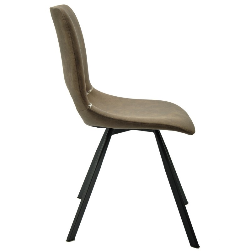 Silla ANTIBES NEW, metal, similpiel marrón oscuro-0