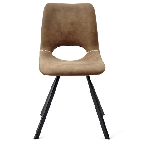 Silla ANTIBES NEW, metal, similpiel marrón oscuro-1