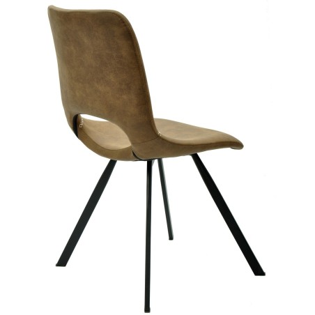 Silla ANTIBES NEW, metal, similpiel marrón oscuro-2