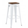 TOL EK WOOD, steel, white color, wooden seat