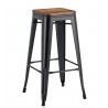 TOL EK WOOD, steel, black color, wooden seat