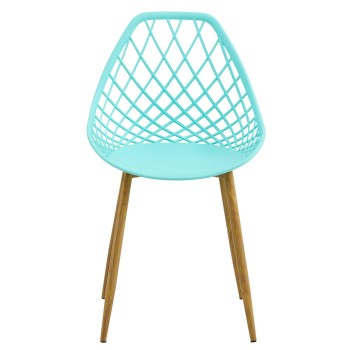 Silla STRAUSS, metal, polipropileno verde pastel 2