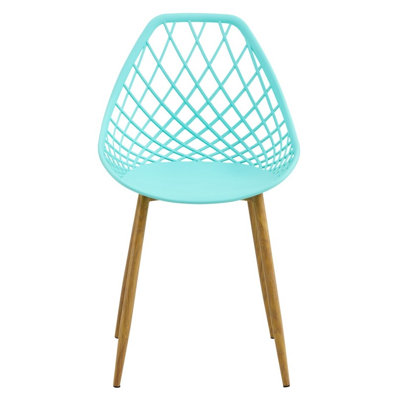 Silla STRAUSS, metal, polipropileno verde pastel-0
