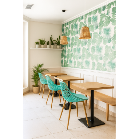 Silla STRAUSS, metal, polipropileno verde pastel-1
