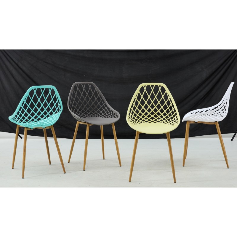 Silla STRAUSS, metal, polipropileno verde pastel-2