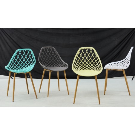 Silla STRAUSS, metal, polipropileno verde pastel-2