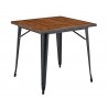 TOL EK WOOD table, steel, wood, black, 80x80 cms