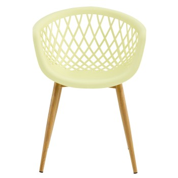 Sillón STRAUSS, metal, polipropileno amarillo pastel 2