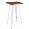 TOL EK WOOD high table, steel, wood, white, 60x60 cms