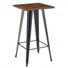 TOL EK WOOD high table, steel, wood, black, 60x60 cms