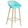 Taburete STRAUSS, metal, polipropileno verde pastel