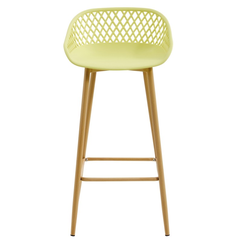 Taburete STRAUSS, metal, polipropileno amarillo pastel-1