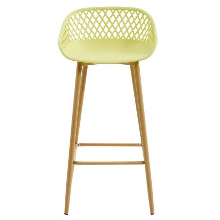 Taburete STRAUSS, metal, polipropileno amarillo pastel-1