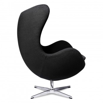 Sillón EG, fibra de vidrio, basculante, tapizado cachemir negro 2