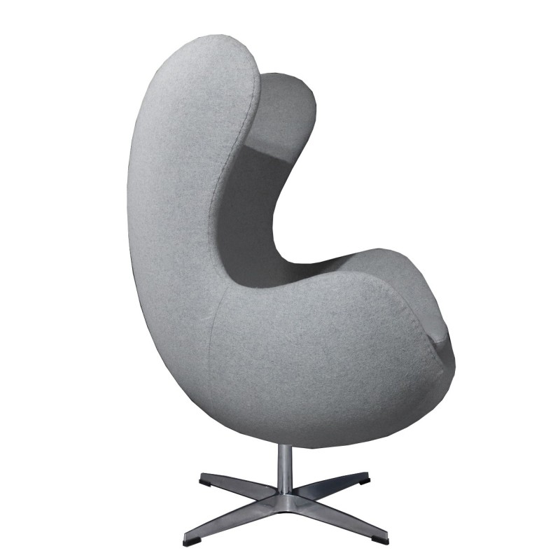 Sillón EG, fibra de vidrio, basculante, tapizado cachemir gris-0