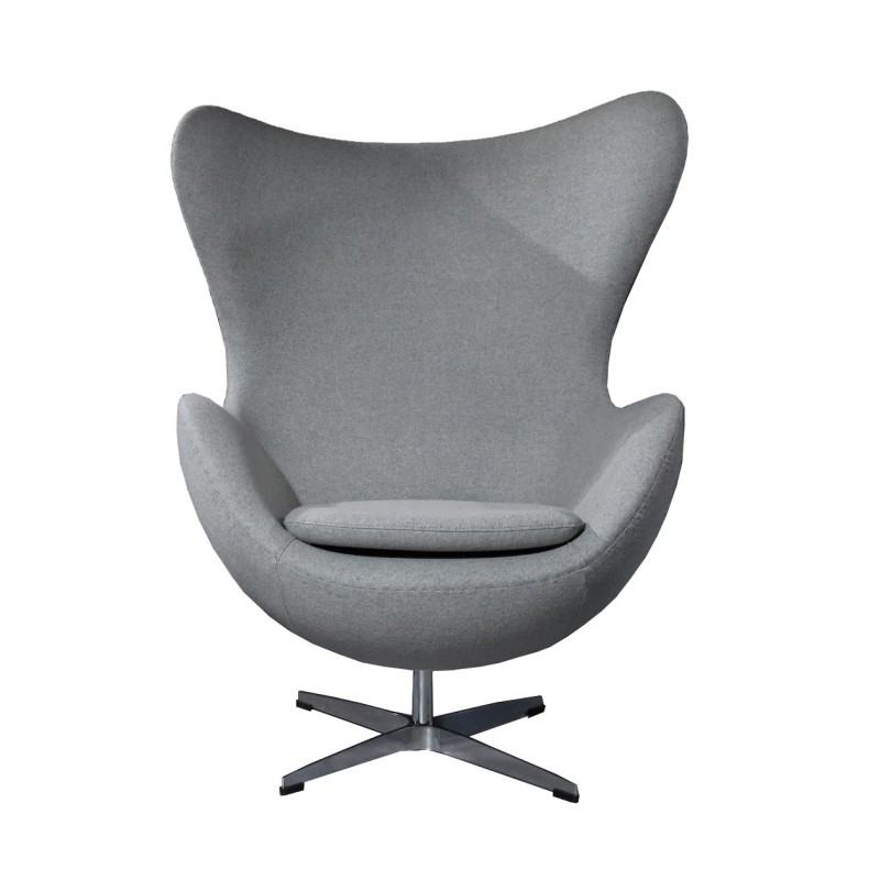 Sillón EG, fibra de vidrio, basculante, tapizado cachemir gris-2