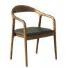 BALCANES armchair, beech wood, walnut, synthetic leather black