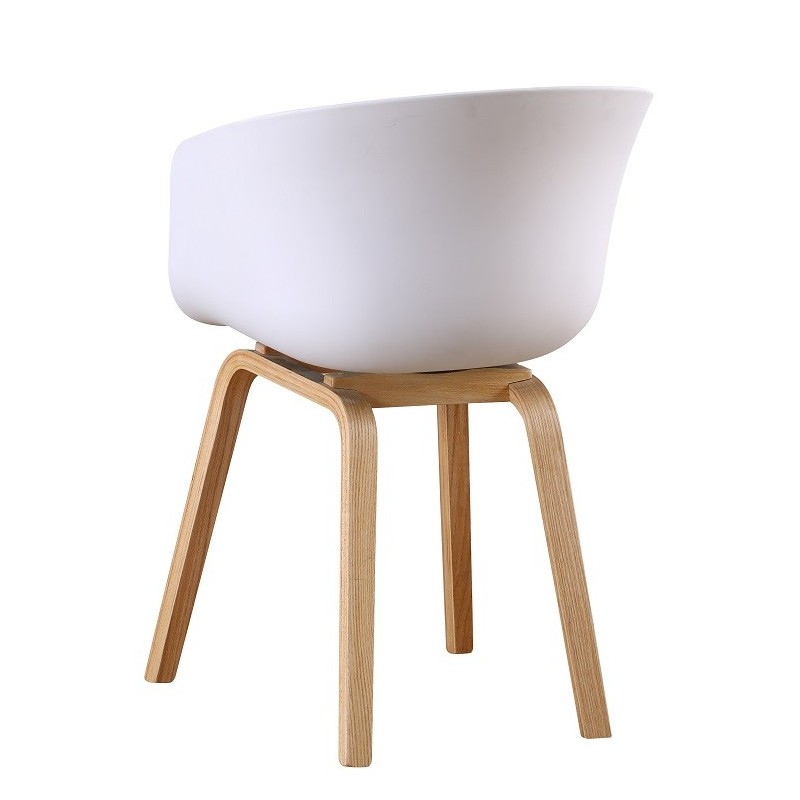 Sillón AWAK, madera curvada, polipropileno blanco-0