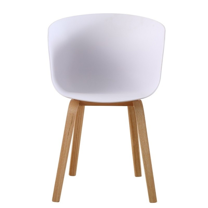 Sillón AWAK, madera curvada, polipropileno blanco-1