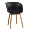 Sillón AWAK, madera curvada, polipropileno negro