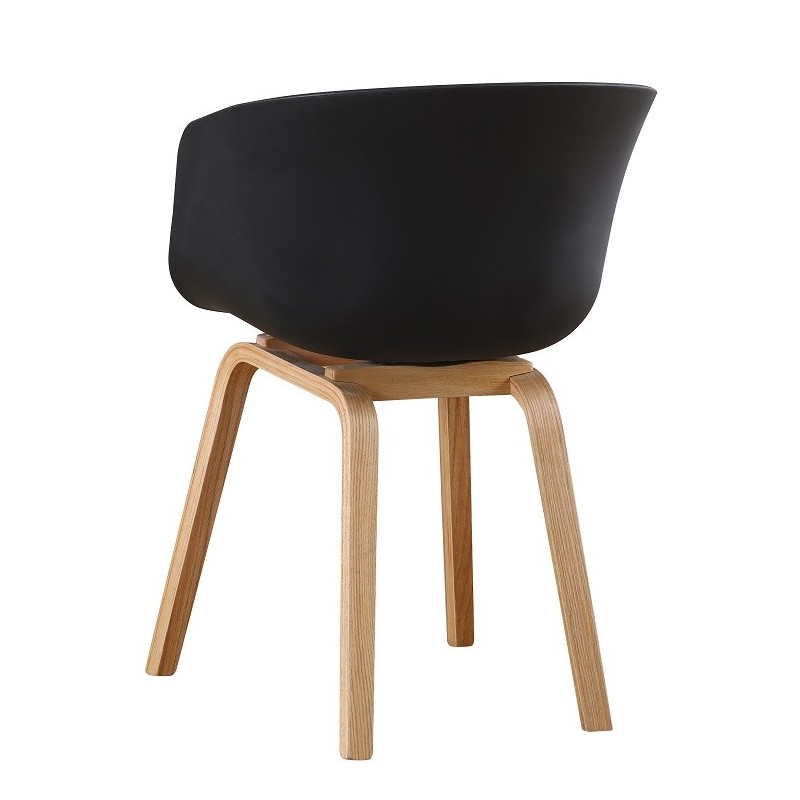 Sillón AWAK, madera curvada, polipropileno negro-0