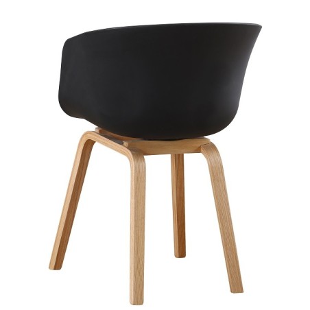 Sillón AWAK, madera curvada, polipropileno negro-0
