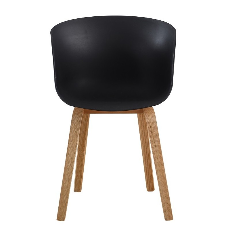 Sillón AWAK, madera curvada, polipropileno negro-1