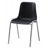 CARCASA chair,  stackable, chrome, black polypropylene