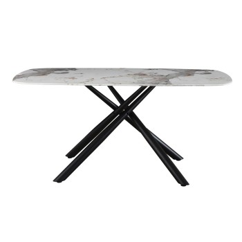 Mesa JAZZ, metal negro, tapa de cristal templado, 160x90 cms 2
