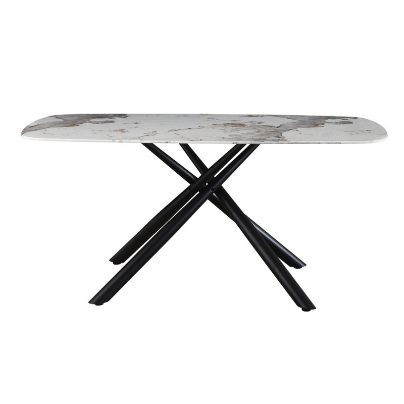 Mesa JAZZ, metal negro, tapa de cristal templado, 160x90 cms-0