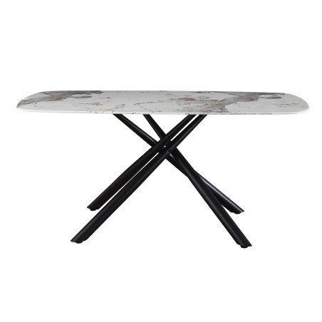 Mesa JAZZ, metal negro, tapa de cristal templado, 160x90 cms-0