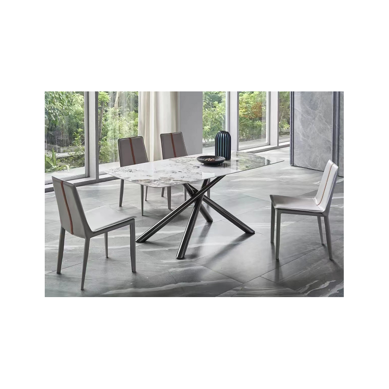 Mesa JAZZ, metal negro, tapa de cristal templado, 160x90 cms-1