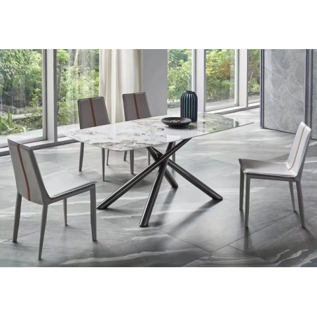 Mesa JAZZ, metal negro, tapa de cristal templado, 160x90 cms-1