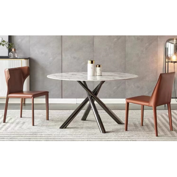 Mesa SAHARA, metal negro, tapa de cristal templado, 120 cms de diámetro 2
