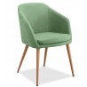 LART armchair, metal, upholstered in light green linen fabric