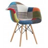 STAR PAT 22 armchair, wood, color 22 patchwork fabric