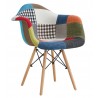 TOWER PAT 22 armchair, wood, color 22 patchwork fabric