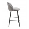 MAGDA NEW bar stool, metal, upholstered in grey velvet