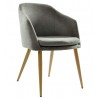 LART armchair, metal, upholstered in dark grey linen fabric