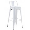 TOL R1 EK bar stool, stackable, steel, white color