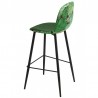 HORUS NEW bar stool, metal, green velvet upholstery with floral back